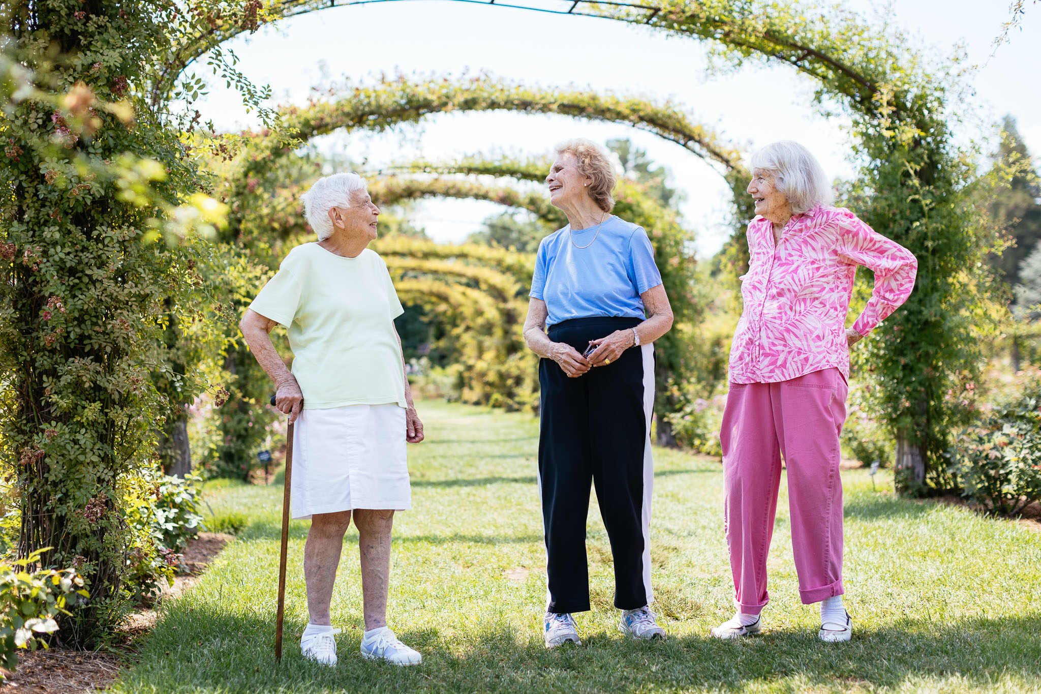 ladies in a garden