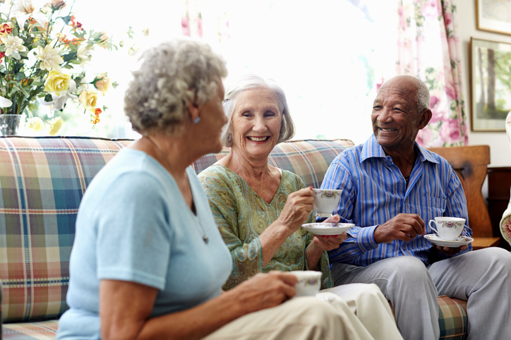 Trinity Tower seniors on couch